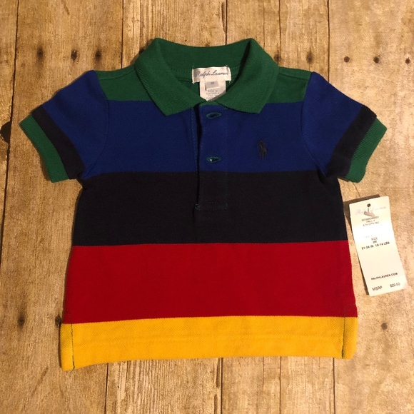 striped cotton mesh polo shirt